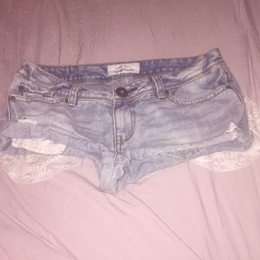 Blue Jean Shorts with Rips from Aeropostale